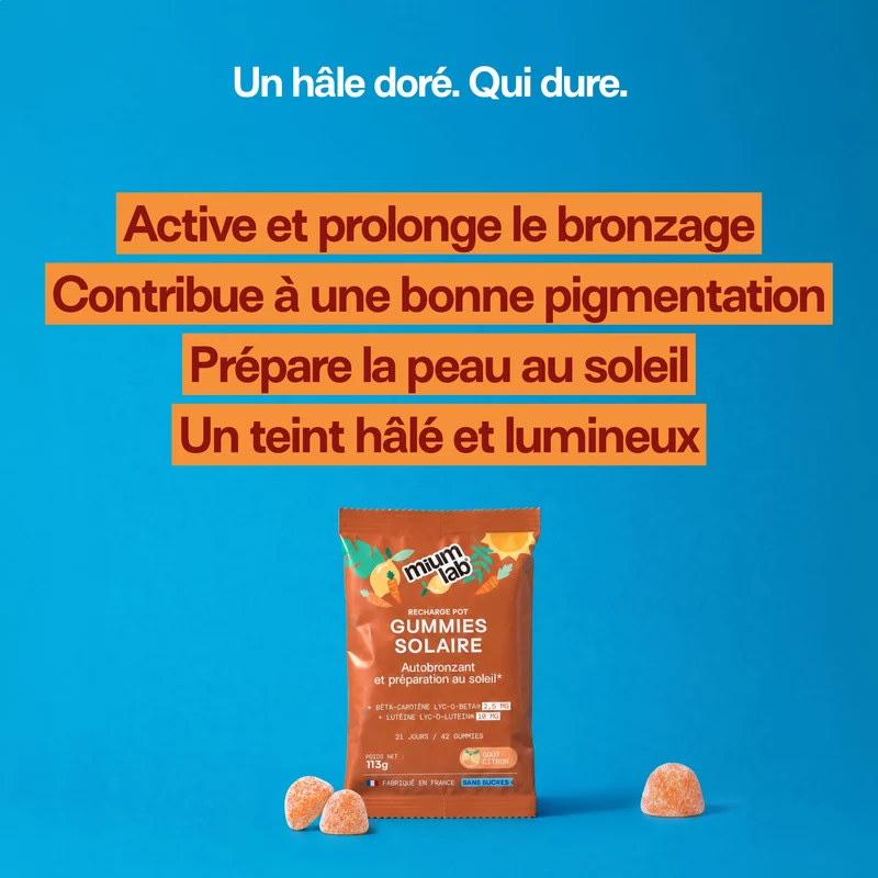 Pack 4 éco-recharges SOLAIRE SANS SUCRES | Améliore le bronzage | 21 jours