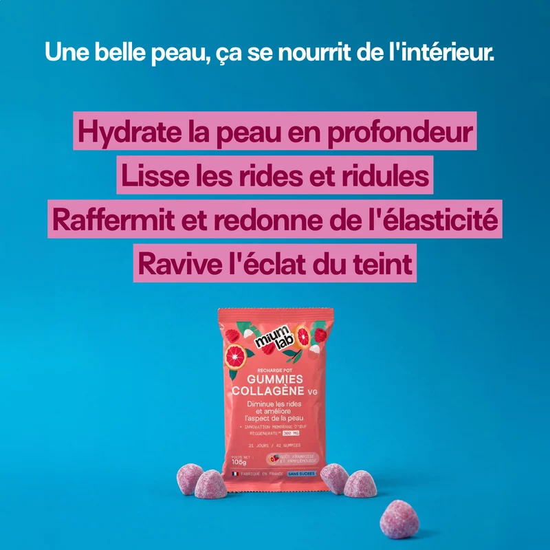 Pack 4 éco-recharges Collagène VG SANS SUCRES | Hydrate & raffermit la peau | 3 mois