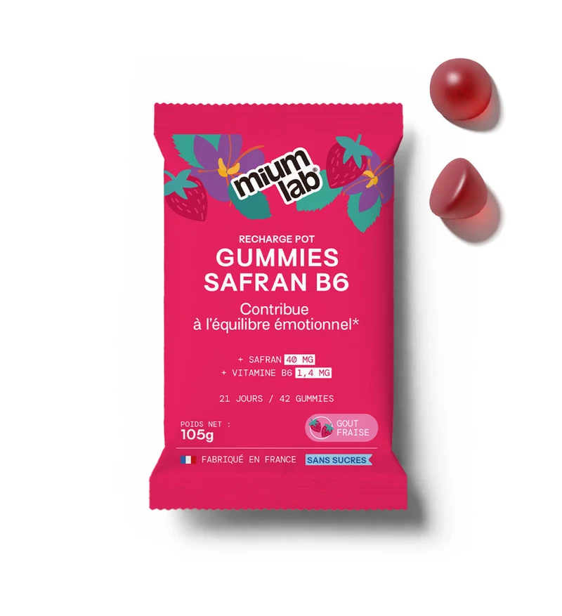 Éco-recharge SAFRAN B6 FRAISE | Calme et concentration | 42 jours 🧒
