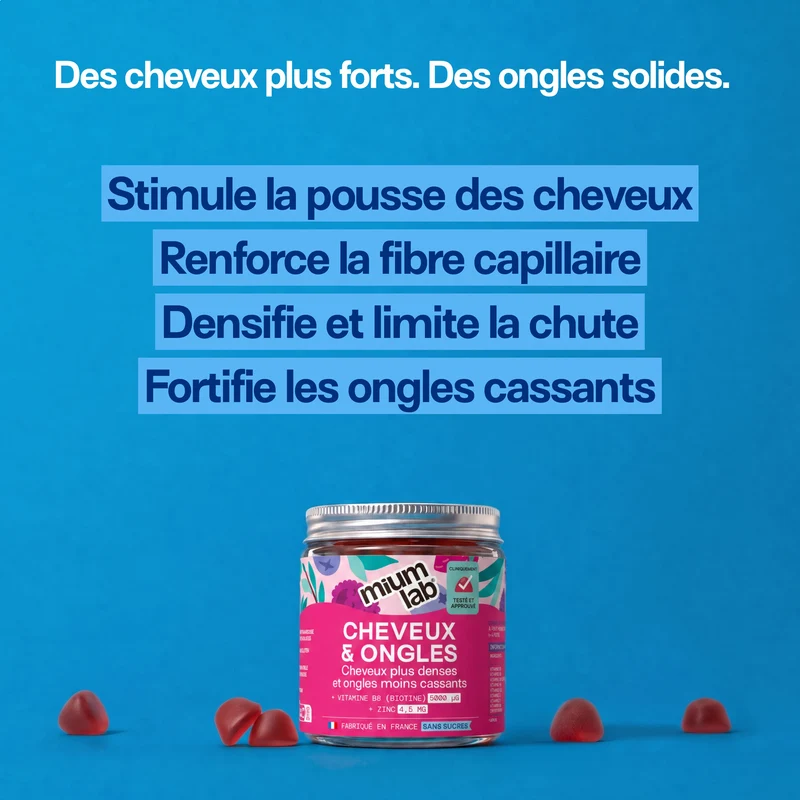 Pack Cheveux et Ongles - 1 pot + 3 éco-recharges | Apporte force et brillance | 4 x 21 jours