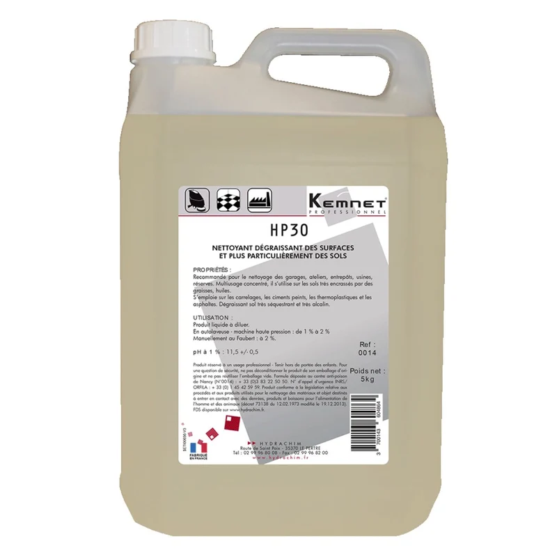 KEMNET HP 30 – Nettoyant dégraissant alcalin concentré pour sols