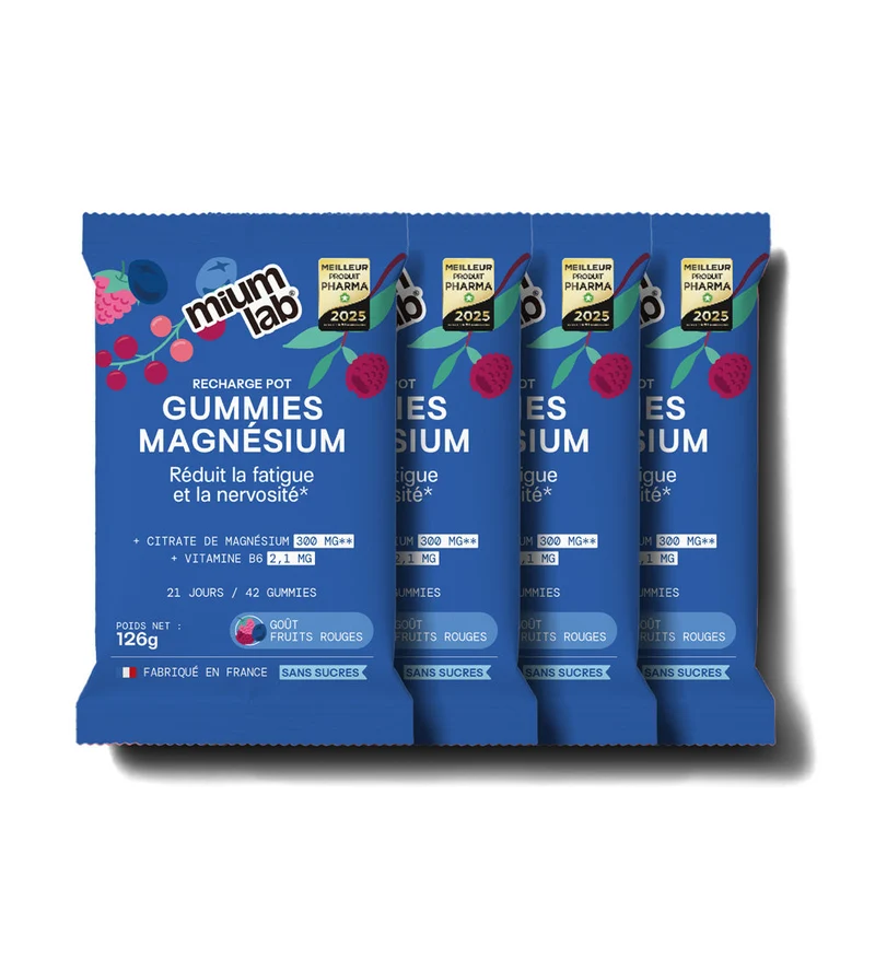 Pack 4 éco-recharges MAGNÉSIUM | Réduit la fatigue et la nervosité | 4 x 21 jours