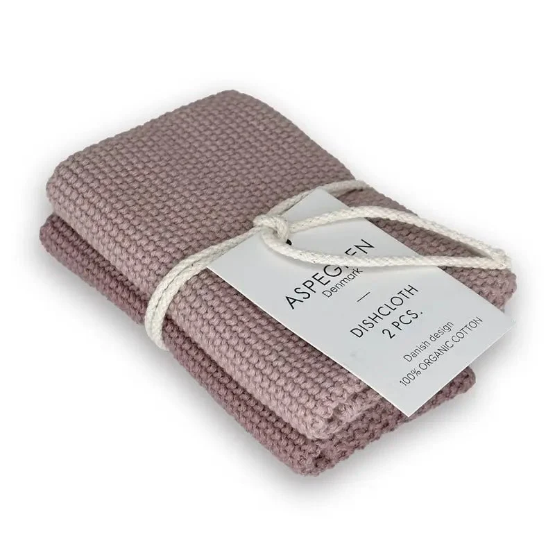 Spültuch 2er Set - Gestrickt - Solid Mauve