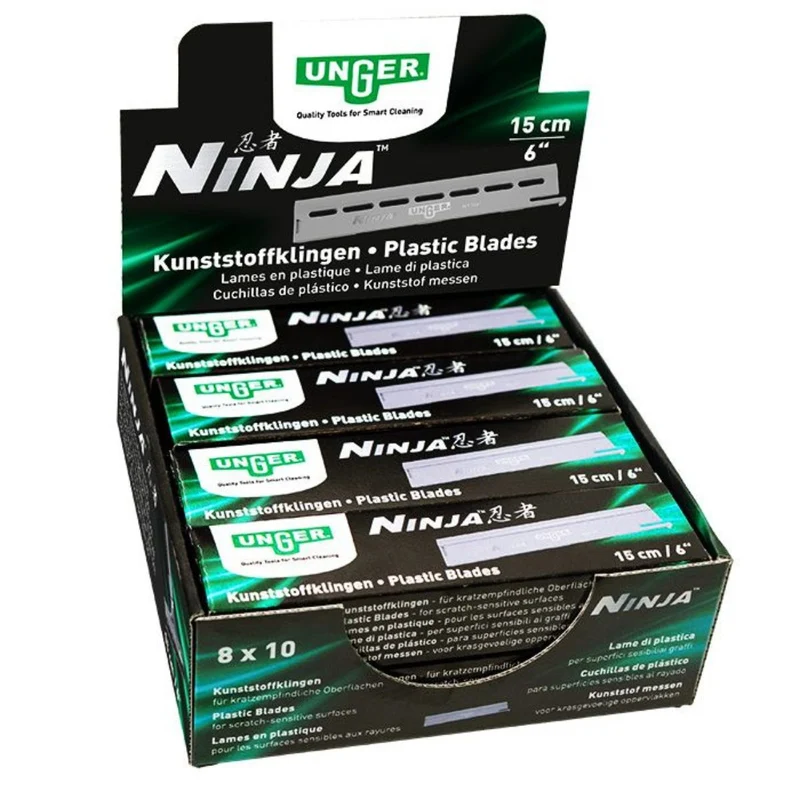 UNGER Lames plastique pour grattoirs Ninja ErgoTec 15 cm