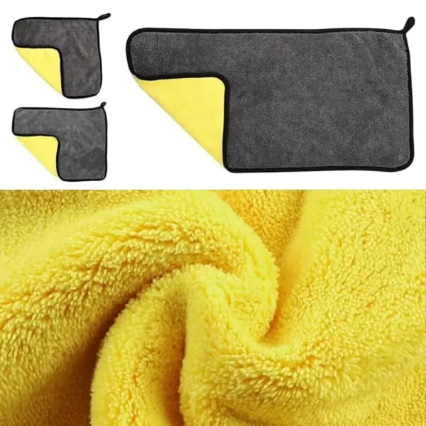 Microfibre double face noire et jaune