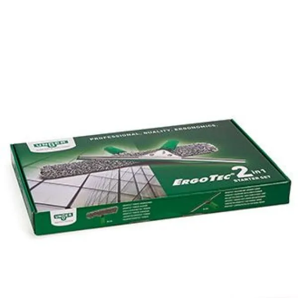 UNGER Kit de démarrage lavage de vitres ErgoTec 2en1 raclette et mouilleur