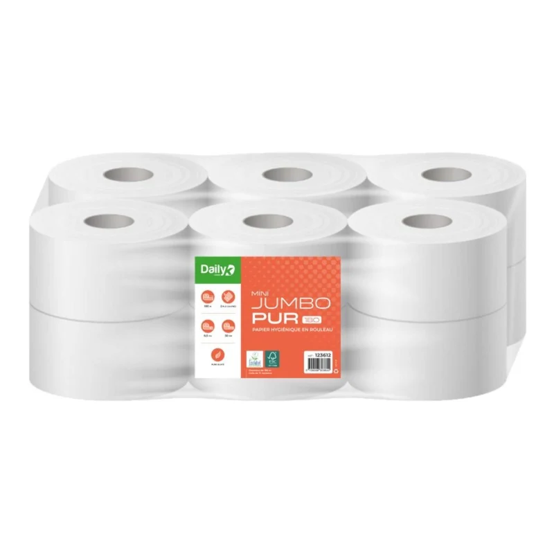 Paquet de 12 Rouleaux de Papier Hygiénique Mini Jumbo