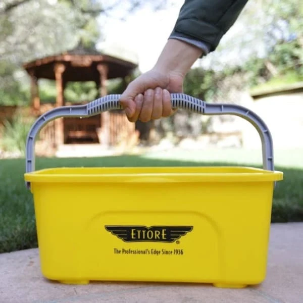 ETTORE Seau laveur de vitres Jaune 10 Litres - Compact et léger