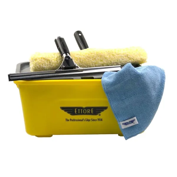 ETTORE Seau laveur de vitres Jaune 10 Litres - Compact et léger