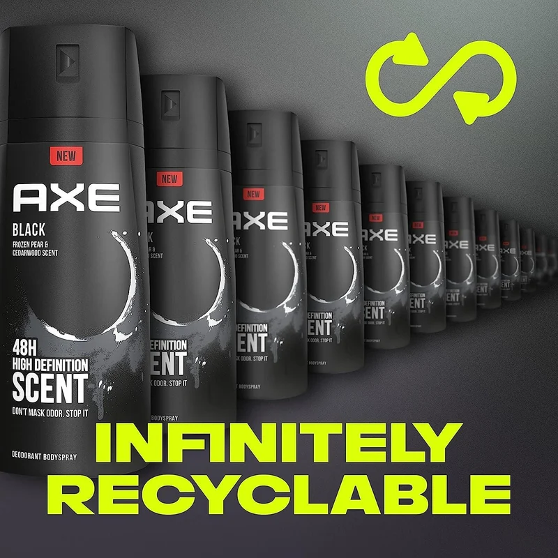 AXE Black body Spray Deodorant Anit-Aerspirant 4 Oz, ( Pack of 12 )