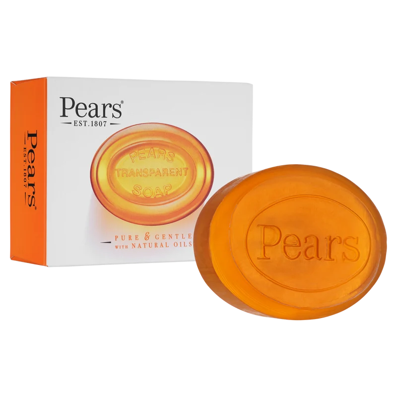 Pears Transparent Soap Bar, Pure & Gentle with Natural Oils, 4.4 oz (125g)
