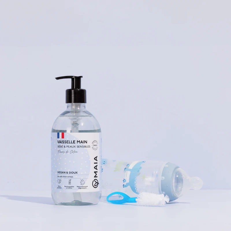 Duo Nettoyants Vaisselle Bébé et Peaux Sensibles Fleurs de Coton