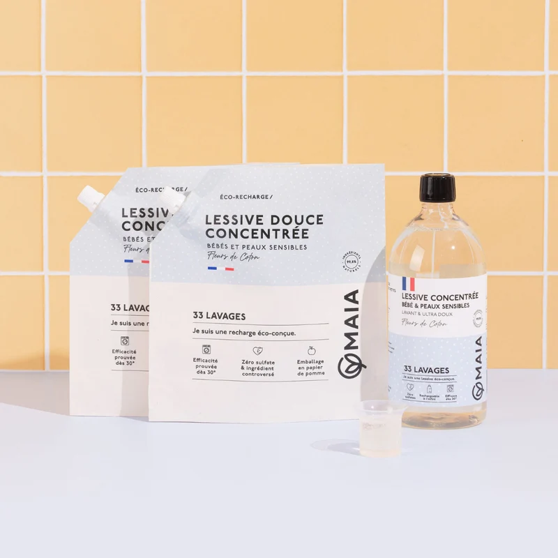Trio Lessives Bébés & Peaux Sensibles Fleurs de coton - 99 lavages