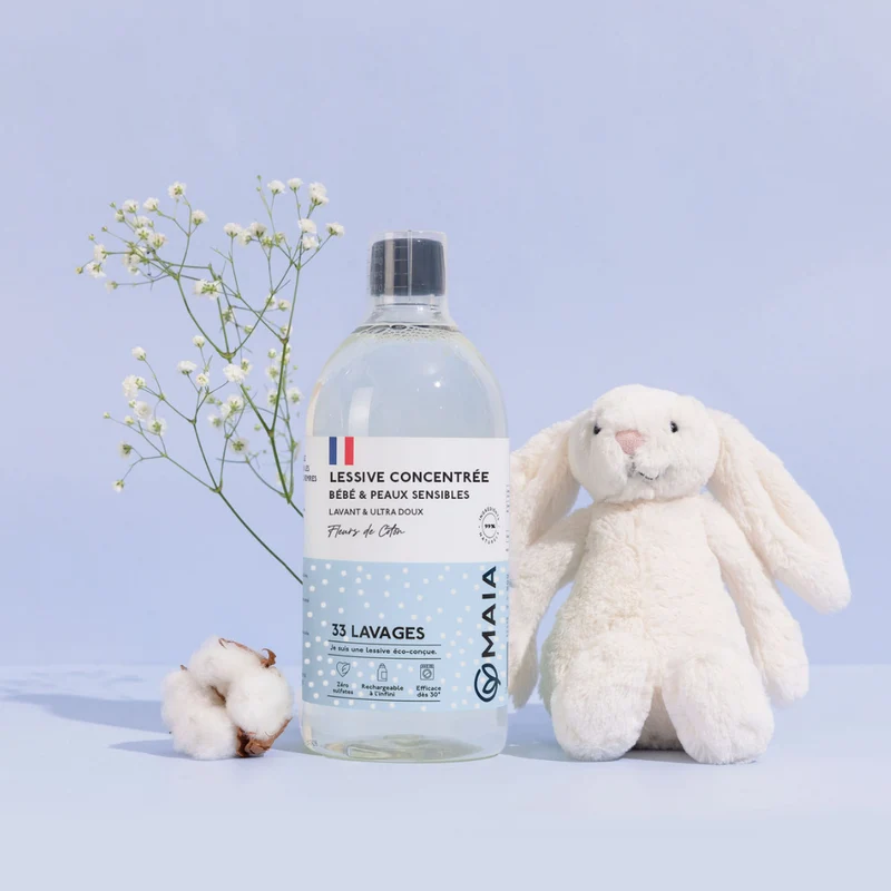 Duo Lessives Bébé & Peaux Sensibles Fleur de Coton - 66 lavages