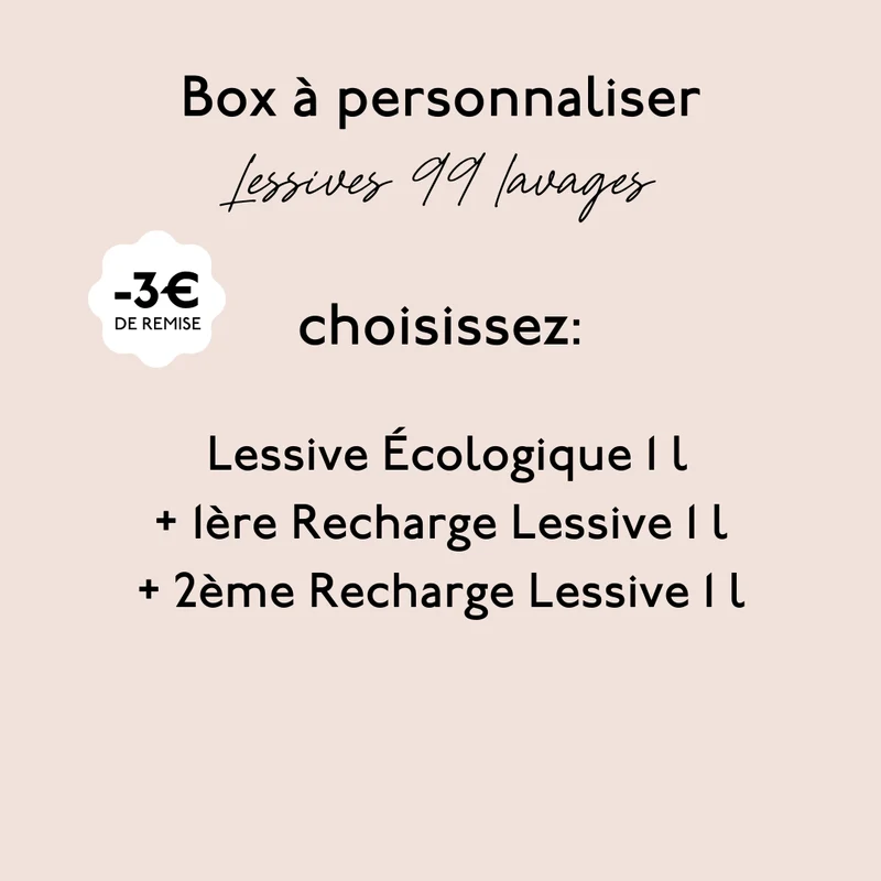 Votre Box à personnaliser Lessives 99 lavages - 3 produits