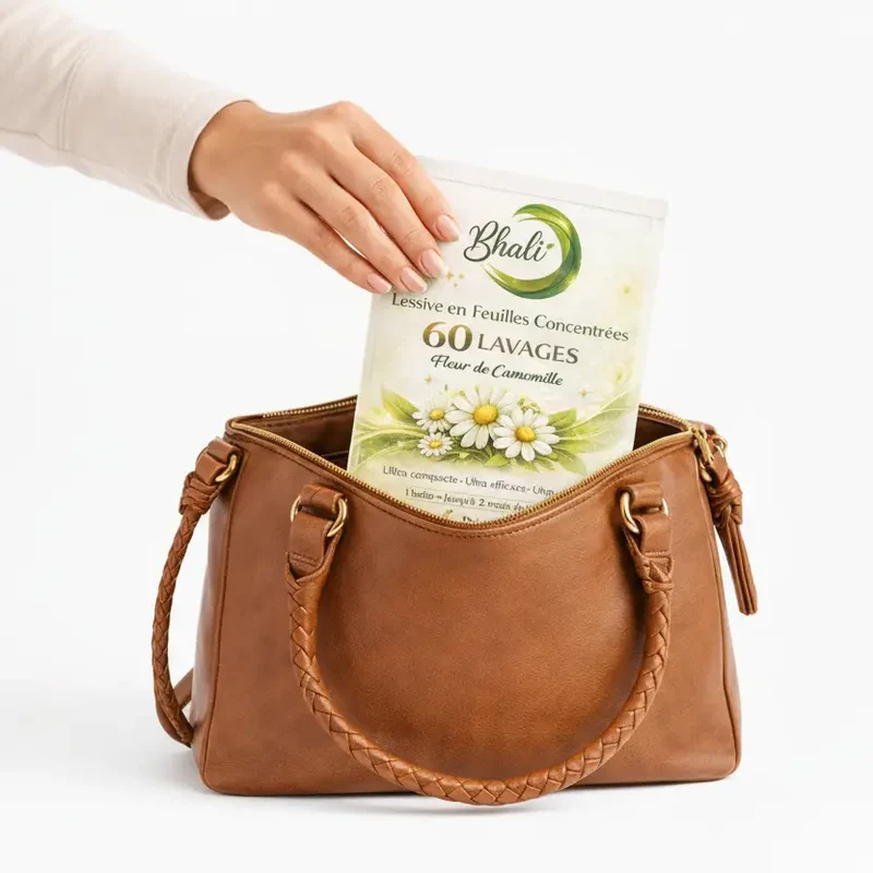 Lessive en Feuilles Vegan Bhali – Fleur de Camomille | 60 Lavages Écologiques