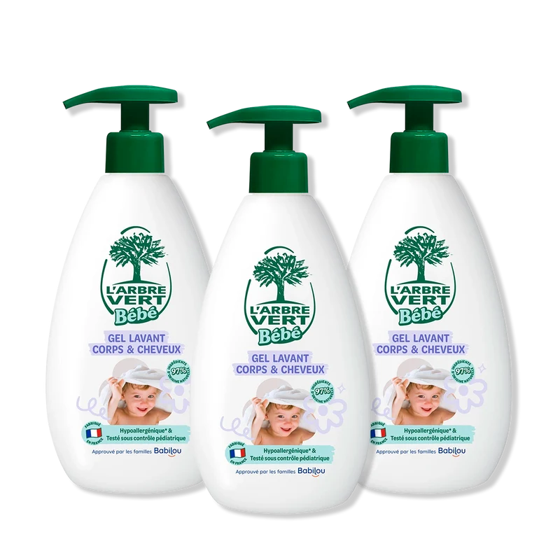 Lot de 3 Gel Lavant Corps et Cheveux