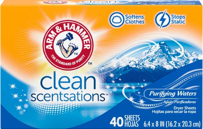 Arm & Hammer Clean Scentsations Purifying Waters Fabric Softener Sheets, 40 Count