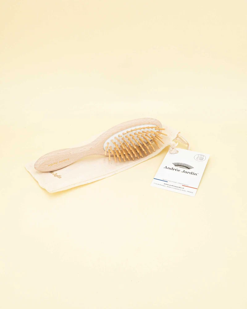 Petite brosse à cheveux - Picots en bois - Démêlante