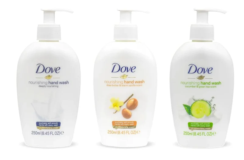 Dove Nourishing Hand Wash Variety 3-Pack 25.36 fl oz (750ml) | Deeply Nourishing, Shea Butter & Warm Vanilla, Cucumber & Green Tea