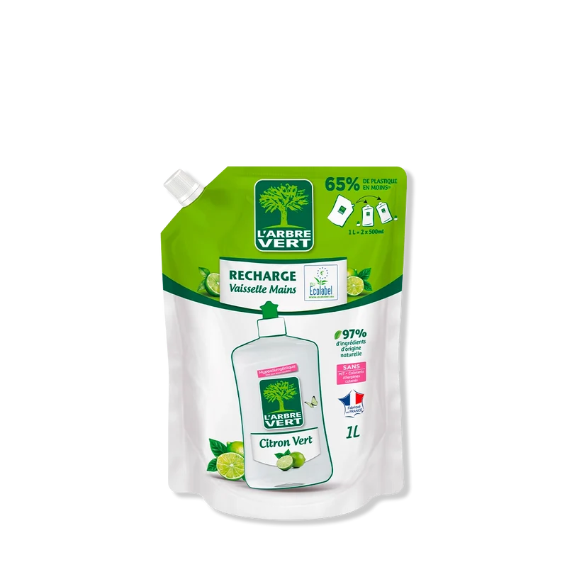 Recharge liquide vaisselle Parfum citron vert 1L