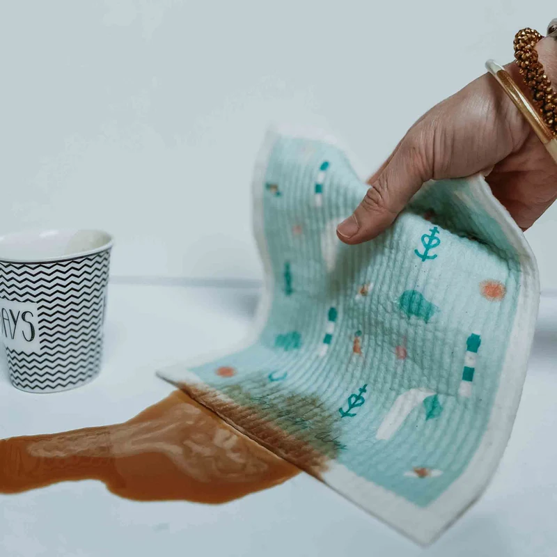 2 Éponges Suédoises Ultra absorbante Compostable - L'alternative à l'essuie-tout