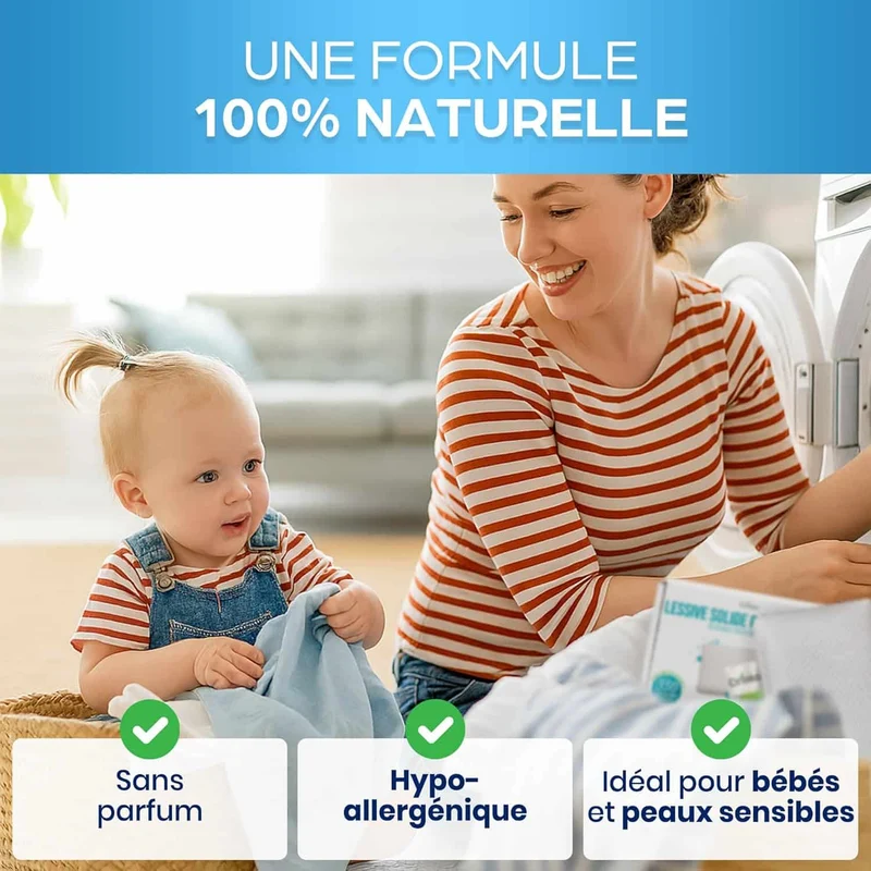 Sachet Lessive Magnésium : 350 Lavages, économique, sain et efficace