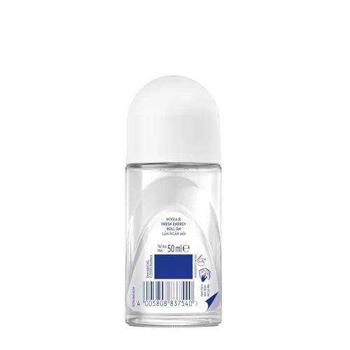 NIVEA Fresh Energy Antibacterial 72h Anti-Perspirant Roll-On, 1.69 fl oz (50mL), 72H Protection, Lemongrass Scent