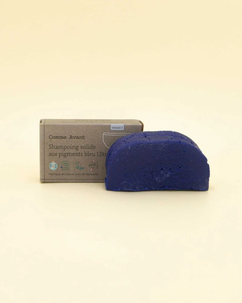 Shampoing solide - Cheveux blancs & blonds - Pigments bleu