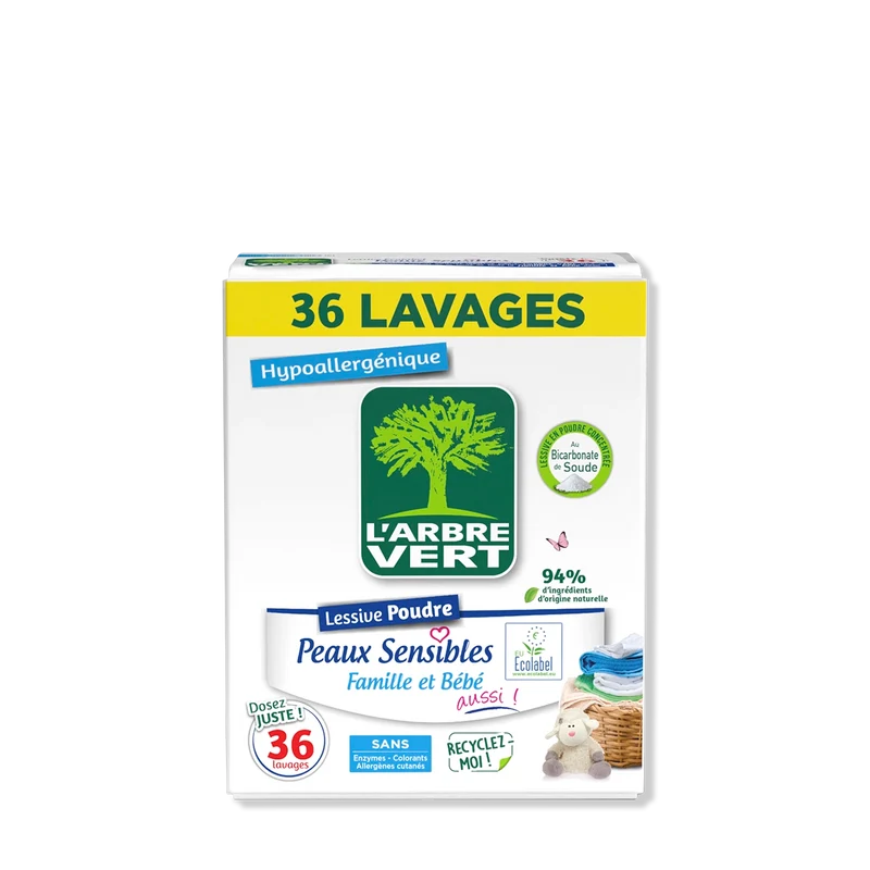 Lessive poudre Peaux sensibles 1,8Kg