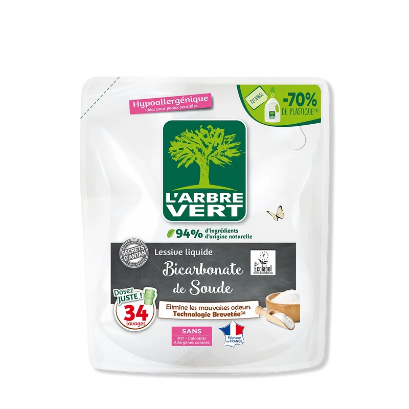 Recharge lessive liquide Bicarbonate de soude 1,53L