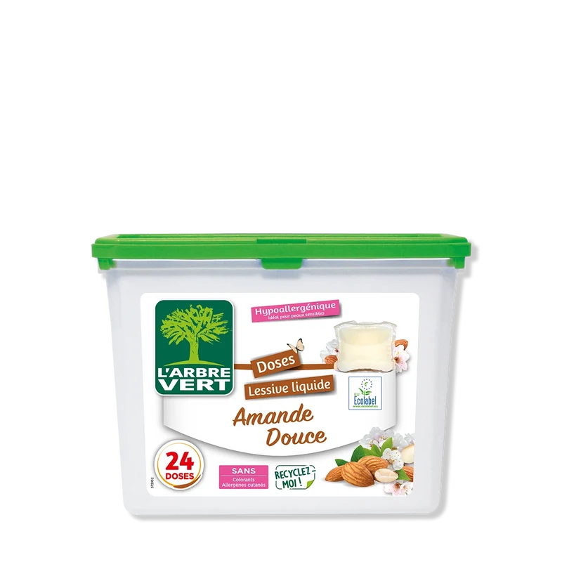 Doses lessive liquide Amande douce 24 doses