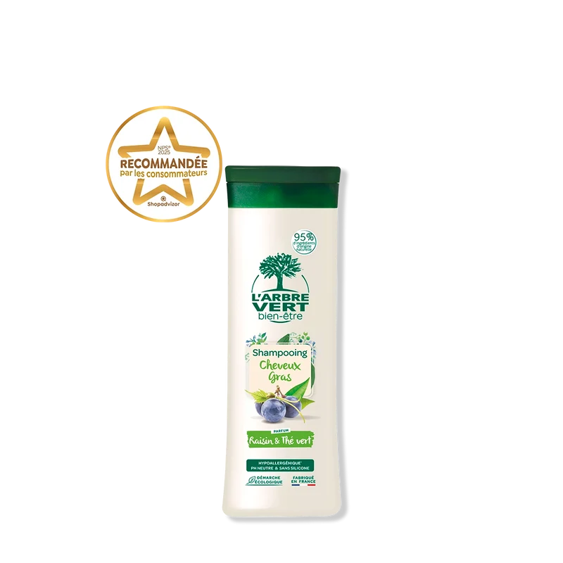 Shampooing Cheveux Gras Parfum Raisin & Thé Vert 250 mL