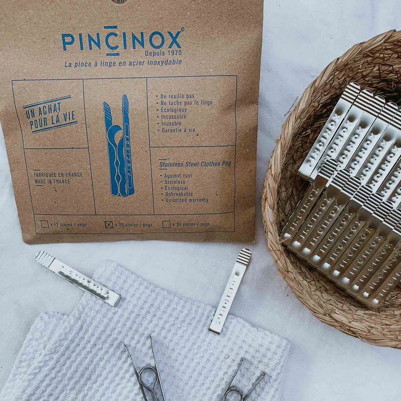 Pinces à Linge INOX Incassable fabrication française PINCINOX- Lot de 20