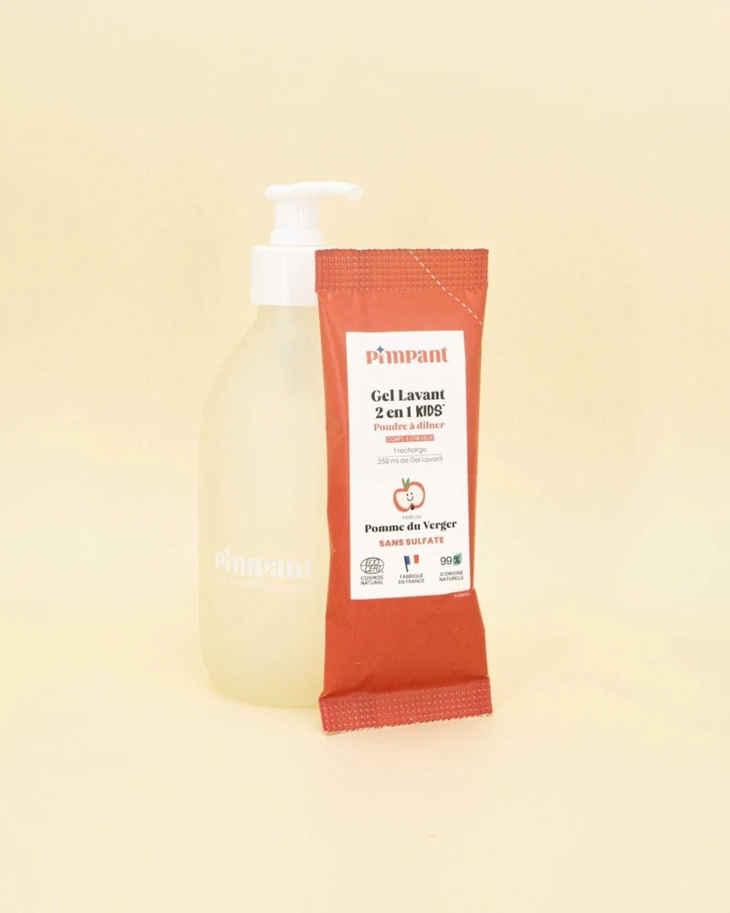 Gel lavant kids 2 en 1 - Pomme du verger - Bouteille & Recharge