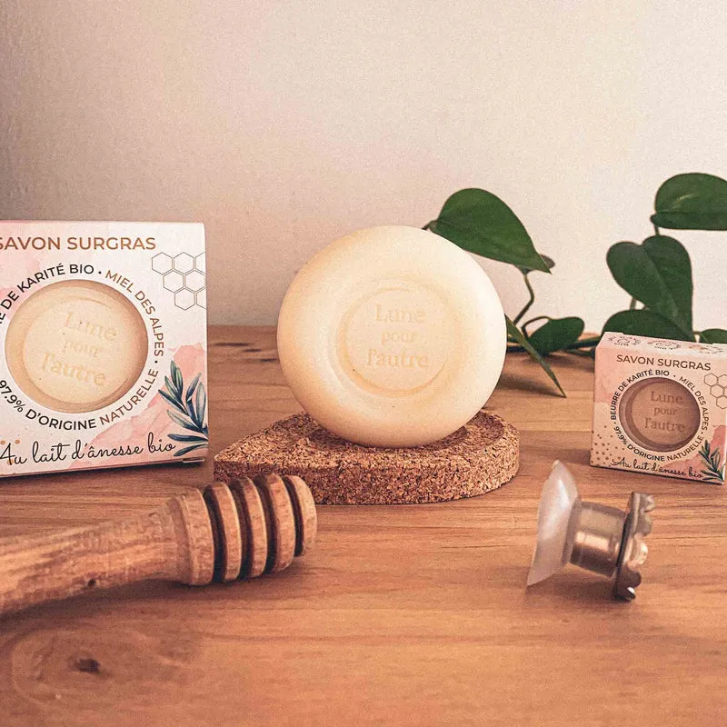 Savon surgras au lait d'ânesse bio – 100g ou format voyage 25g