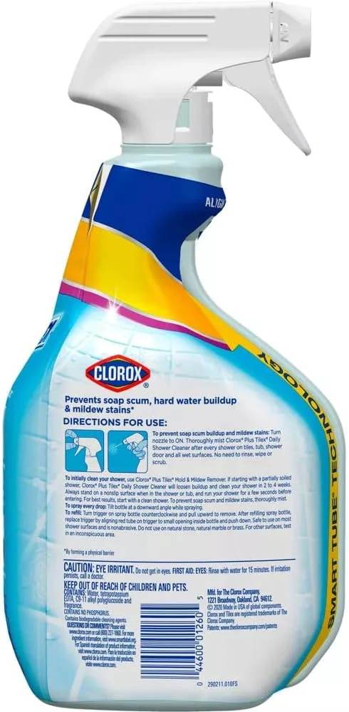 Clorox Plus Tilex Daily Shower Cleaner 32 fl oz (946ml) – Bleach Free, Spray & Walk Away