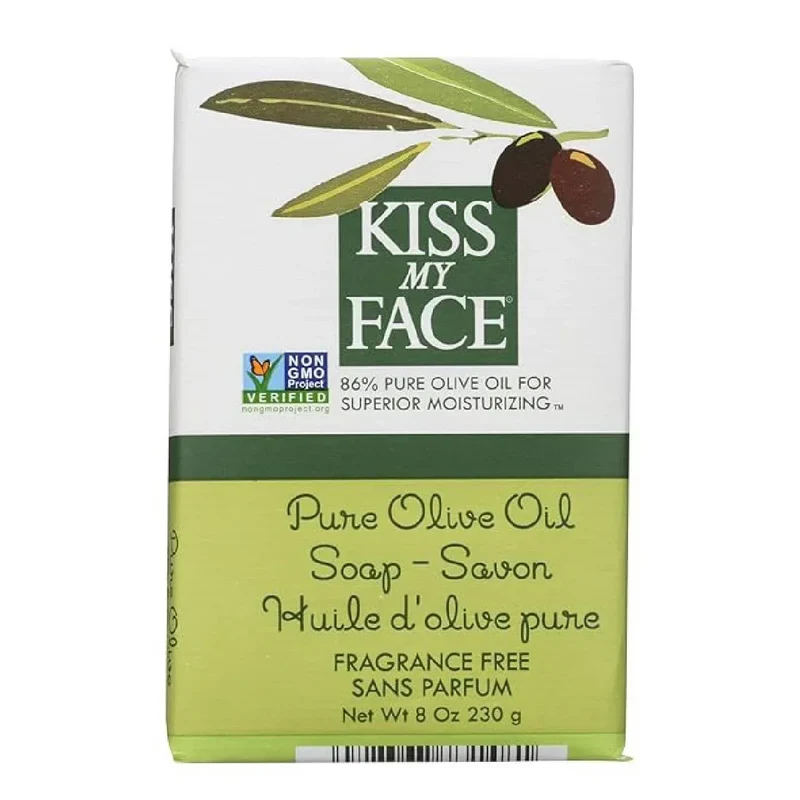Kiss My Face Pure Olive Oil Bar Soap, Sensitive Skin, 4 oz – Fragrance Free, Paraben Free