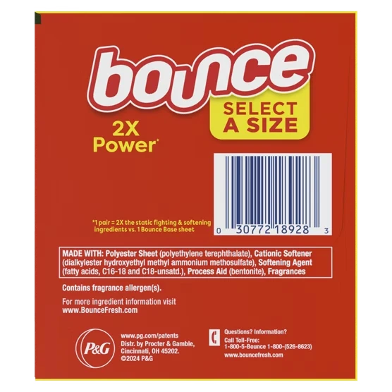 Bounce Select A Size 2X Power Dryer Sheets Outdoor Fresh 400 Sheets