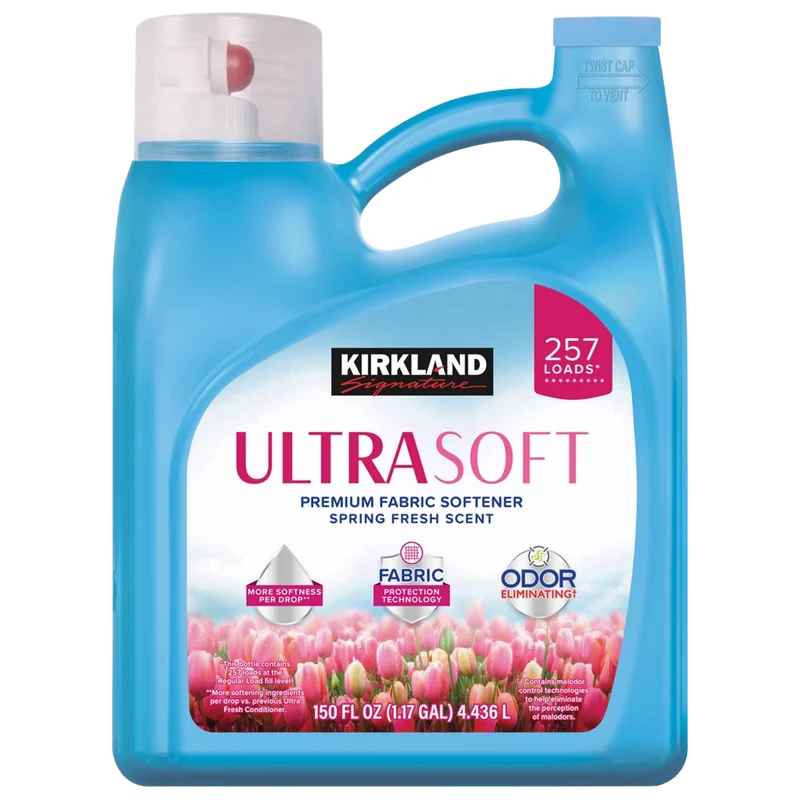 Kirkland Signature UltraSoft Premium Fabric Softener Spring Fresh Scent 150 fl oz 257 Loads