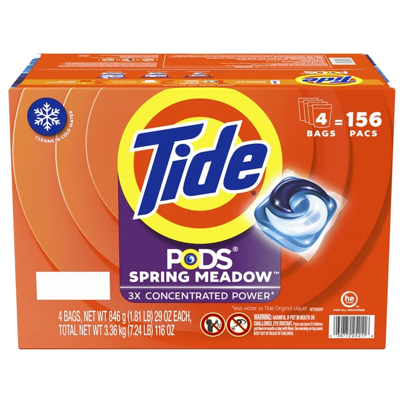 Tide PODS Spring Meadow 3X Concentrated Laundry Pacs 156 ct 116 oz