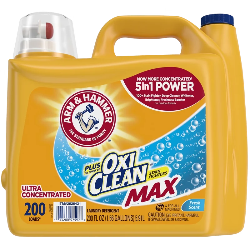 Arm & Hammer Plus OxiClean MAX Laundry Detergent Fresh Scent 200 fl oz 200 Loads