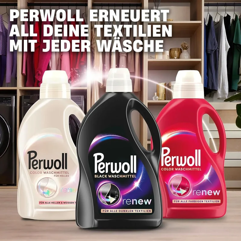 Perwoll Black Renew Liquid Detergent 1.35L | Dark Clothes