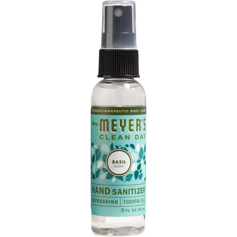 Mrs. Meyer’s Clean Day Antibacterial Hand Sanitizer Spray, Basil, 2 oz Travel Size, Kills 99.9% of Bacteria