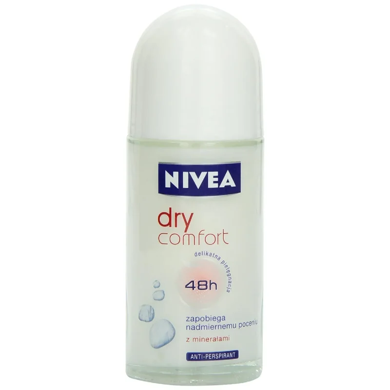 NIVEA Dry Comfort Anti-Perspirant Roll-On, 1.7 fl oz (50mL), 48H Protection, Minerals, No Alcohol