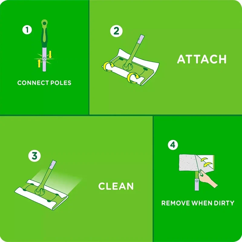 Swiffer Sweeper Heavy Duty Dry Sweeping Cloths, 50 Count – Traps 2x More Dirt, Dust & Hair