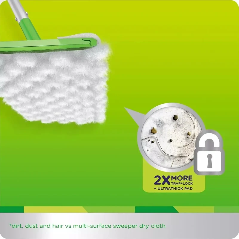 Swiffer Sweeper Heavy Duty Dry Sweeping Cloths, 50 Count – Traps 2x More Dirt, Dust & Hair