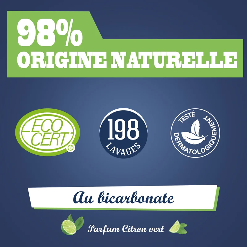 Recharge Liquide Vaisselle Mains Bicarbonate de soude & Citron vert