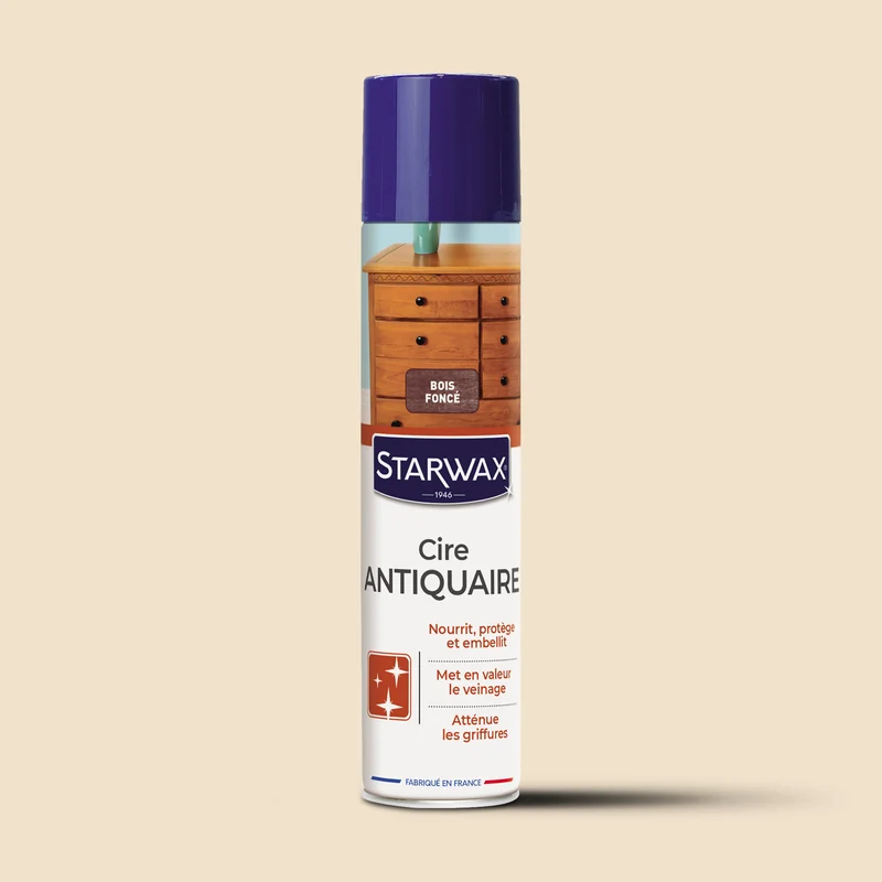 Cire antiquaire aérosol pour bois cirés