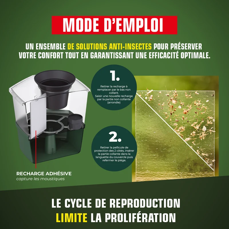 Pack de 10 recharges adhésives pour Pièges anti-ponte moustiques